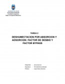 DESHUMECTACION POR ABSORCION Y ADSORCION: FACTOR DE DESBIO Y FACTOR BYPASS