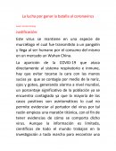 La lucha por ganar la batalla al coronavirus