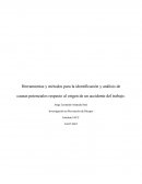 Herramientas y métodos para la identificación y análisis de causas potenciales respecto al origen de un accidente del trabajo