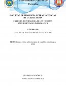 Ensayo crítico sobre los tipos de variables estadísticas y SPSS