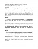 PROCESOS FÍSICOS QUE INTERVIENEN EN UN PROCESO DE TRANSFORMACIÓN Y SUS CONDICIONES