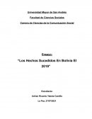 Los hechos Sucedidos en Bolivia el 2019