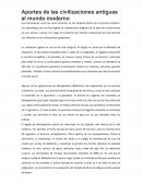 Aportes de las civilizaciones antiguas al mundo moderno