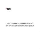 PROCEDIMIENTO TRABAJO SEGURO EN OPERACIÓN DE GRÚA HORQUILLA