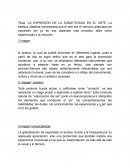 LA EXPRESIÓN DE LA SUBJETIVIDAD EN EL ARTE