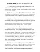 CARTA ABIERTA (Memoria, Verdad y Justicia)