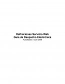 Definiciones Servicio Web. Guía de Despacho Electrónica