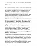 LA INCLUSIÓN DE LAS TIC EN LA EDUCACIÓN DE PERSONAS CON DISCAPACIDAD