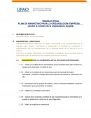 PLAN DE MARKETING PARA LA ORGANIZACIÓN/ EMPRESA