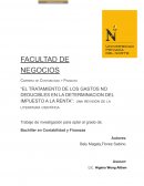 El tratamiento de los gastos no deducibles en la determinacion del impuesto a la renta