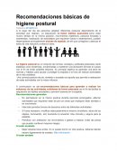 Recomendaciones básicas de higiene postural