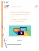 Evidencia de aprendizaje. Paradigmas y metodología de la programación