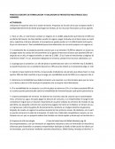 SOLUCION PRACTICA DOCENTE DE FORMULACION Y EVALUACION DE PROYECTOS INDUSTRIALES 2012 NOMBRES