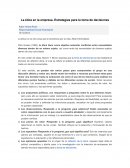 La ética en la empresa. Estrategias para la toma de decisiones