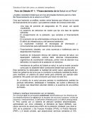 Foro de Debate N° 1: “Financiamiento de la Salud en el Perú”