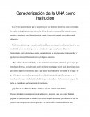 Caracterización de la UNA como institución