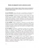 Modos de adaptación ante la estructura social