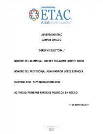 Actividad: Primeros partidos politicos en México. Página 1
