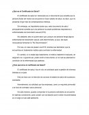 ¿Qué es el Certificado de Salud?