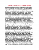 ENSAYO DE LA LITERATURA ROMANA