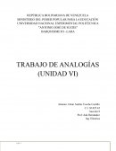 TRABAJO DE ANALOGÍAS (UNIDAD VI)