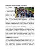 El fenómeno migratorio en Venezuela