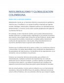 NEOLIBERALISMO Y GLOBALIZACION COLOMBIANA