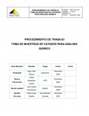 TOMA DE MUESTRAS DE CATODOS PARA ANALISIS QUIMICO