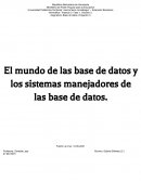 El mundo de las base de datos y los sistemas manejadores de las base de datos