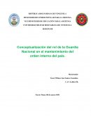 Conceptualización del rol de la Guardia Nacional en el mantenimiento del orden interno del país