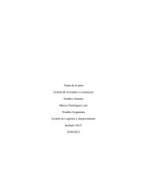 Gestion de logistica y abastecimiento. Página 1