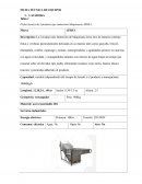 Ficha técnica de Lavadora tipo inmersión Maquinaria JERSA