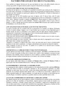 FACTORES POR LOS QUE NO CRECE UNA IGLESIA