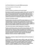 Las Ciencias Sociales en la escuela. Modelos para pensar