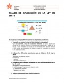 TALLER DE APLICACIÓN DE LA LEY DE WATT