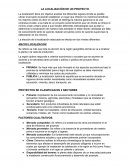 LA LOCALIZACIÓN DE UN PROYECTO