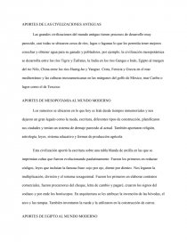 Aportes de las civilizaciones antiguas. Página 1