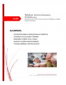 PROYECTOS DE INVERSIÓN PÚBLICA MAL EFECTUADAS