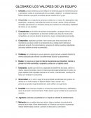 GLOSARIO LOS VALORES DE UN EQUIPO
