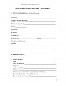 Entrevista Psicológica (Historia Clínica)