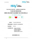 PLAN DE NEGOCIOS: MENU DELIVERY GOURMET EN CHACARILLA