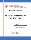 REGLA DE TAYLOR PARA PERÚ 2003 - 2019