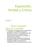 ﻿exposición: Verdad y critica