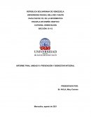 INFORME FINAL UNIDAD IV: PREVENCIÓN Y BIENESTAR INTEGRAL