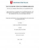 Influencia de la logística en la optimización de los procesos de transporte de la empresa Garrido E.I.R.L