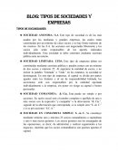 BLOG: Tipos de sociedades y empresas