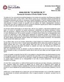 Análisis de película "Yo antes de Ti"