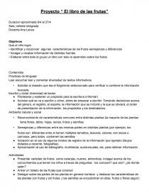 Proyecto “ El libro de las frutas”. Página 1