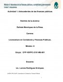 Antecedentes de las finanzas públicas