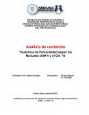 Trastornos de Personalidad según los Manuales DSM V y el CIE -10